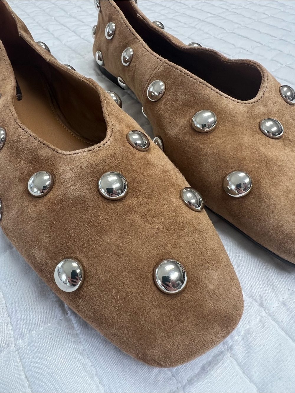 Madewell The Mylie Ballet Flat in Dried Acorn Brown Studded Size 9.5 - Picture 8 of 12